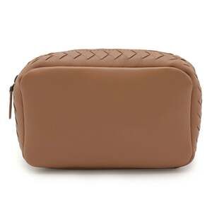 BOTTEGA VENETA Cream Leather Intrecciato Pouch
